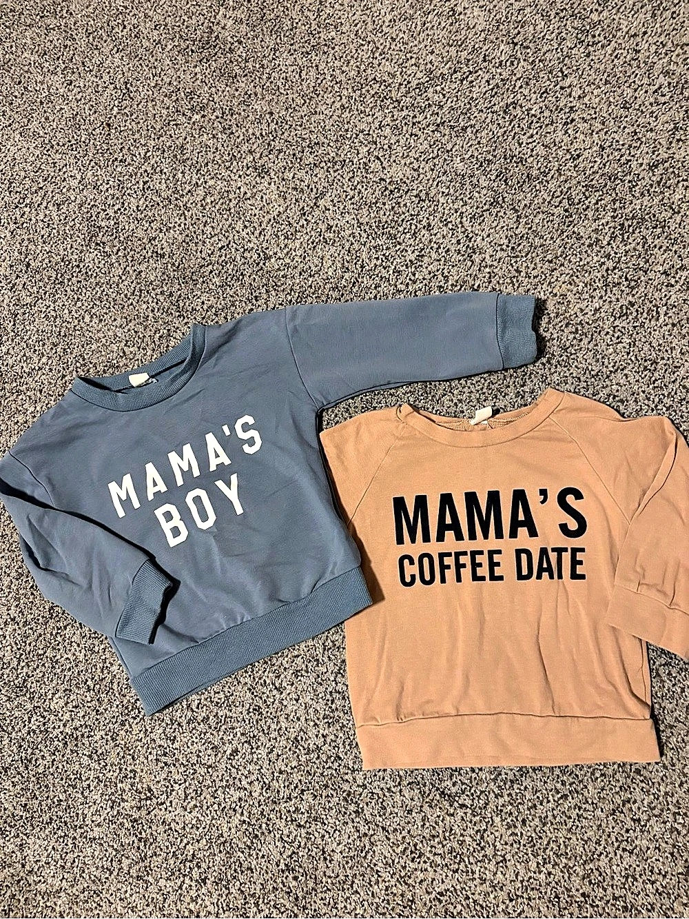 Kids Graphic Sweatshirt Set in Brown & Blue